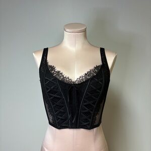 Victoria's Secret Black Lace Corset Top (S-DD)